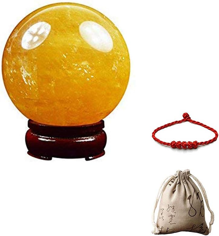 Feng Shui Natural Citrine Crystal Sphere Ball - Feng Shui Crystal for Wealth and Success