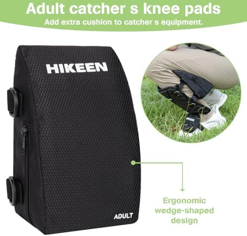 Hikeen Knee Savers for Catchers Catcher Knee Pads for Baseball Softball with Removable Sponge Block Catchers Knee Wedge Catcher Knee Support Gear for Adults