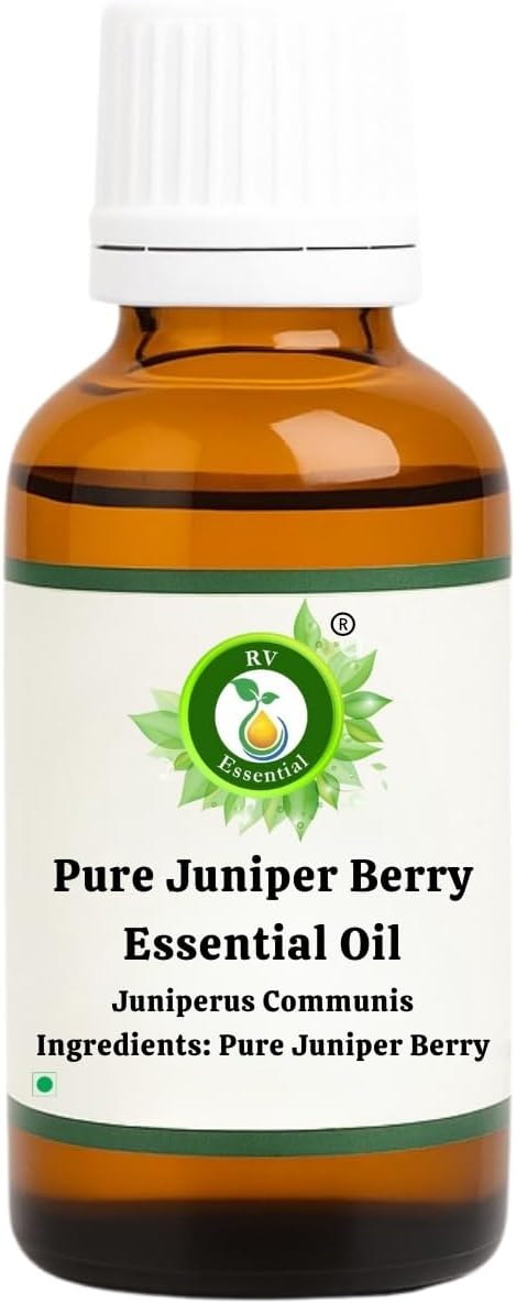 R V Essential Pure Juniper Berry Essential Oil 30ml (1.01oz)- Juniperus Communis (100% Pure and Natural Therapeutic Grade)
