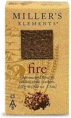Miller's Elements Artisan Biscuits Fire Crackers | Made with Red Hot Chilies | Imported from England | 3.5 oz