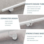 Staircase Handrails, 30cm-600cm White Metal Banister Hand Rail for Indoor Safety Support Rod Railing, Wall Mounted Outdoor Non-Slip Grab Bar - Round Pipe(3 FT)