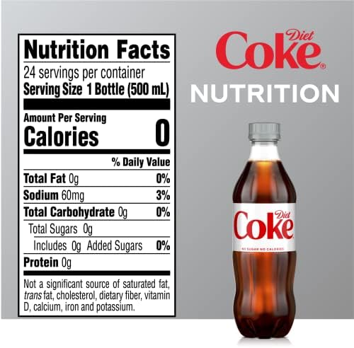 Diet Coke Soda Soft Drink, 16.9 fl oz, 12 Pack