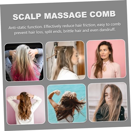 FRCOLOR Curved Scalp Massager Comb for Thick Curly Hair Exfoliating Hair Brush for Men and Women Dandruff Scrubber Ergonomic Design for Home Use