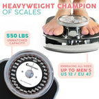 Adamson A28 Bathroom Scales - Up to 550lb, Heavy Weight, Anti-Skid Rubber Surface, Extra Large Numbers - High Precision Weighing Scales for Body Weight - Durable with 20-Year Assurance - New Version