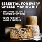 Fine Sea Salt for Homemade Cheese Making, Gluten-Free and Non-Iodized, Flaky Salt, Kosher Cheese Kit Essential, 14 oz Bag