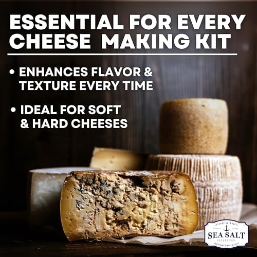 Fine Sea Salt for Homemade Cheese Making, Gluten-Free and Non-Iodized, Flaky Salt, Kosher Cheese Kit Essential, 14 oz Bag