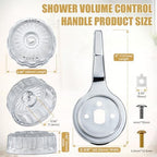 Dreyoo Temperature and Volume Control Handles Compatible with Mixet MXT14, Temperature Lever and Volume Control Handles Compatible with Mixet for Single Handle Tub and Shower Faucet (Clear)