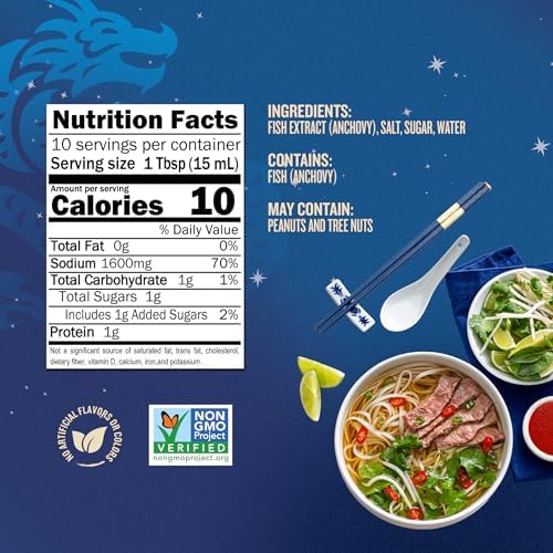 Blue Dragon Fish Sauce - 5oz (Pack of 6) - No Artificial Flavors Or Preservatives - Made With Anchovy Extract, Salt, Sugar & Water - Authentic Thai Fish Sauce For Cooking, Marinades, Soups & Stir Fry