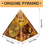 DRTMLY Orgone Pyramid, Small Healing Crystals Pyramid with Tiger's Eye Stones, Orgonite Energy Generator for Resist Stress, Bring Good Luck and Wealth