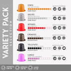 ESPRESSO ITALIA 100 Count Variety Pack - 6 Blends of Capsules compatible with Nespresso Original Line Machines, Medium-Dark Roast Assorted Italian Coffee Pods, Intensity 6-12, Arabica and Robusta.