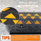 VEVOR Rubber Curb Ramp, 6" Rise Height 2 Pack, Heavy-Duty 33069 lbs/15 T Capacity Threshold Ramps, 19" L x 15" W Driveway Ramps with Stable Grid Structure for Cars, Wheelchairs, Bikes, Motorcycles