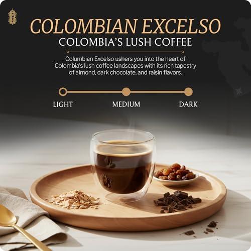 Red Sea Coast Colombian Excelso Coffee Beans - Single Origin Arabica from Huila Colombia - Premium Coffee with Almond, Dark Chocolate & Raisin Flavors - Smooth Balanced Brew - Medium Roast - 8 oz