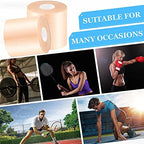 Nuanchu 30 Yards Pre-wrap Athletic Tape Pre Wrap Athletic Foam Underwrap Tape Foam Underwrap Bandage for Hair Soccer Sports Wrists Elbows Knees Ankles 2.76 Inches(Beige)
