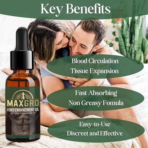 Enhancement Oil for Men – Improve Strength & Stamina Boost Health Natural Herbal Ingredients for All Male Skin Types (1oz)