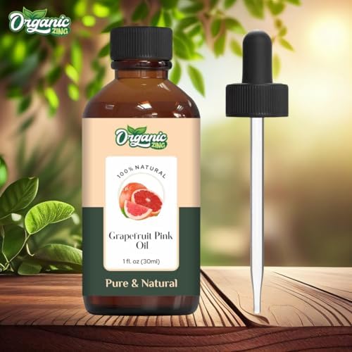 Organic Zing Grapefruit Pink (Citrus × paradisi) Oil | Pure & Natural Essential Oil for Skincare, Hair Care, Aroma and Diffusers- 30ml/1.01fl oz