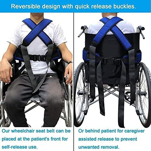 DKULMN Wheelchair Safety Seat Belt,Wheelchair Seat Belt Safety Belt Fixed Elderly Belt, Wheelchair Safety Belt Torso Support Vest for Elderly Patients Brace Support Vest Adjustable Universal