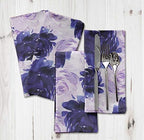 S4Sassy Purple Grandiflora Roses Floral Holiday Parties Cloth Table Linen Re-Usable Dinner Napkins Set 20 x 20(Pack of 6)
