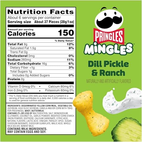 Pringles Mingles Puffed Snacks, Dill Pickle and Ranch, Salty Snacks (6 Bags)