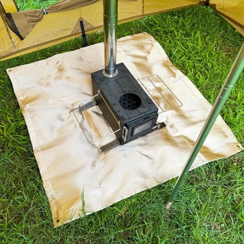 Fire Pit Mat 39"x39" – Fireproof Stove Mat with Heat-Resistant Coating, Fiberglass Deck Protector for Camping, Patio, Lawn, Up to 940°F