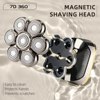 Magnetic Electric Razor Replacement Blades, 7D Floating Heads Wet Dry Beard Shaver Replacement Blade for Bald Men compatible with SHPAVVER, E-Hunter Electric Shavers