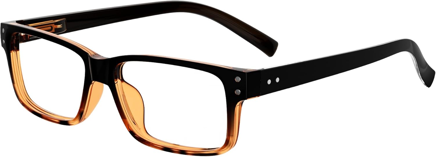 Eyekepper Spring Hinges Vintage Reading Glasses Men with Case Grey Lens Sunshine Readers