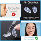 20 Pairs Silicone Eyeglass Nose Pads, Soft Silicone Air Chamber Glasses Nose Pads Replacement Kit, 3 in 1 Mini Screwdriver Glasses Repair Kit with Screws and Cleaning Cloth