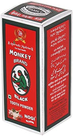 Ayurvedic medicine-Monkey Brand Black Toothpowder is made with activated neemwood charcoal and herbs based on an ancient Vedic text the Sidhayog Samhita. Natural teeth whitening and holistic oral care
