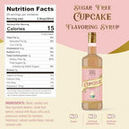 ChocZero Sugar Free Coffee Syrup, Cupcake Flavor, No Sucralose Simple Syrup Drink Mix, Birthday Cake Frappe, Protein Shakes & Baking, All Natural, 25.4 Ounces (Pack of 1)