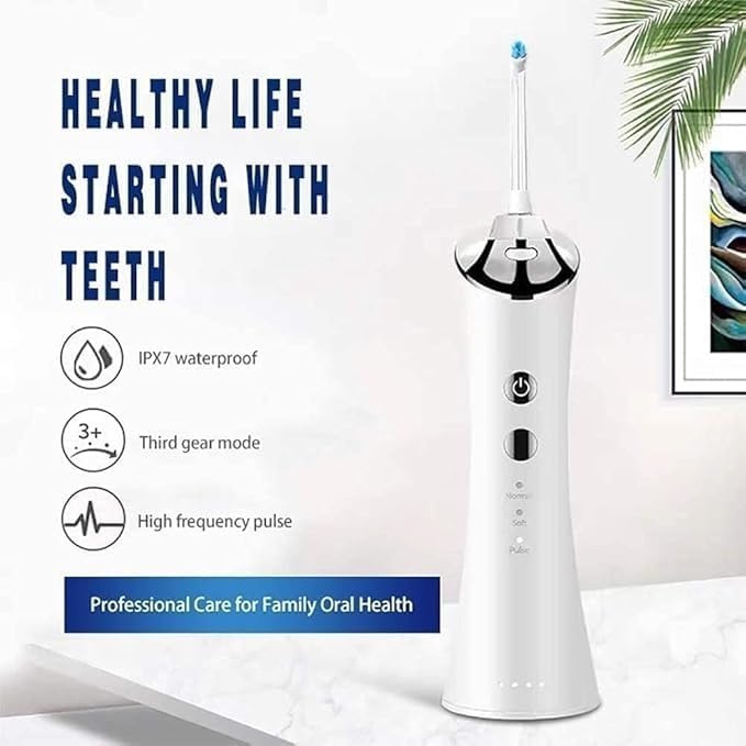 Water Flosser Professional Cordless Dental Oral Irrigator - Portable and Rechargeable Waterproof 4 Modes Water Flosser for Home and Travel, Braces & Bridges Care