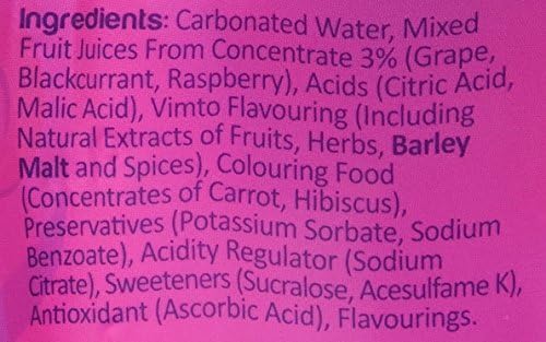 Vimto Mixed Fruit Drink No Added Sugar 6x330ml 1980g