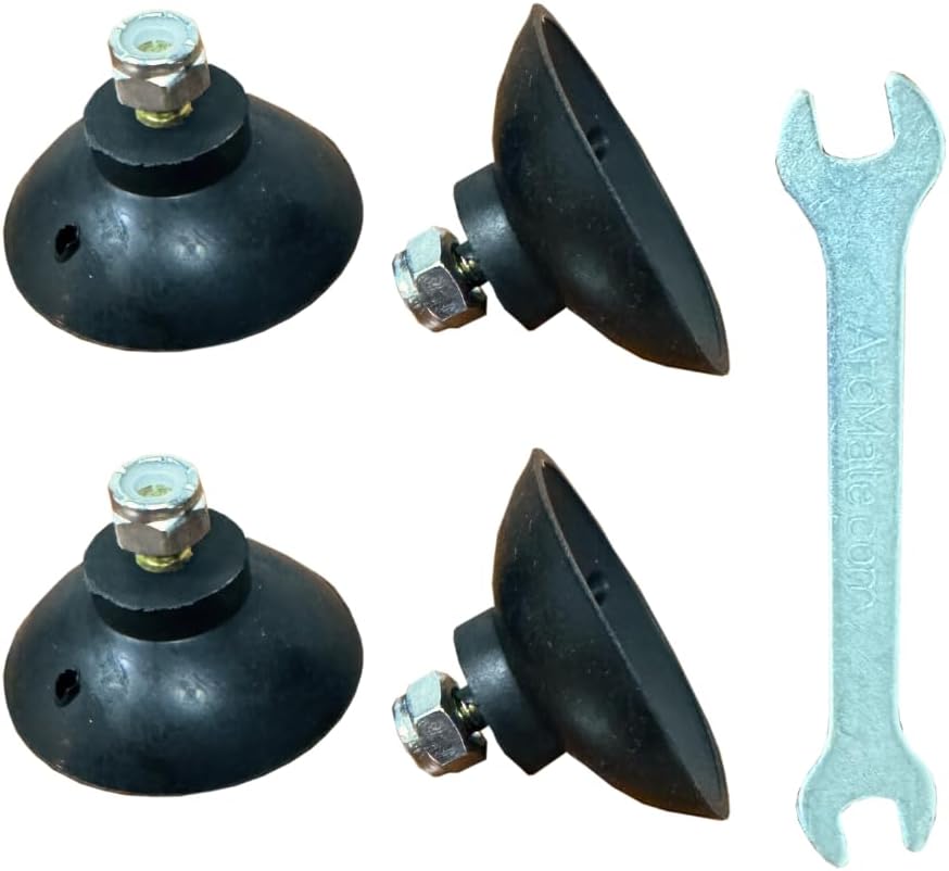 ArcMate EZ Reacher Replacement Gripper Cups - Outdoor Reacher Grabber Tips Part for Repair - UV Resistant, Rubber Cups with Locknuts, Black, 2 Pairs (4 Cups)