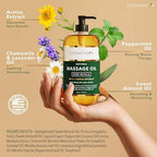 Cosmetasa Massage Oil Spa Gift Set for Women – Relaxing Lavender, Warming Arnica & Nourishing Citrus & Coconut Oils – Includes Roller Ball, Thumb Saver & Hot Stones – Self Care Kit & Body Massage Oils