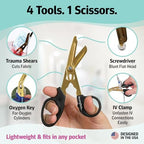 Nursing Tools Hummingbird 4-in-1 Trauma Shears – Compact Medical Scissors for Nurses, Stainless Steel Pocket EMT Shears with Oxygen Key & IV Clamp (Hibiscus Pink)