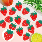 60 PCS Edible Strawberry Cupcake Toppers Wafer Paper Sweet Berry Cupcake Picks Edible Strawberry Cupcake Decorations for Baby Shower Wedding Birthday Party Cake Food Decorations Supplies