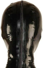 Transparent Purple Latex Hood with Breath Control Hole for Playing Suffocating Rubber Mask Club Party Wear