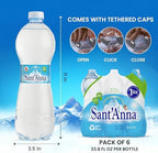 Sant'Anna Still Mineral Water, 33.8 Fl Oz (6-Pack) | Pure Italian Alps Mountain-Fresh Drinking Water | Natural Functional Drink | Sodium-Free Mineral in BPA-Free Bottles
