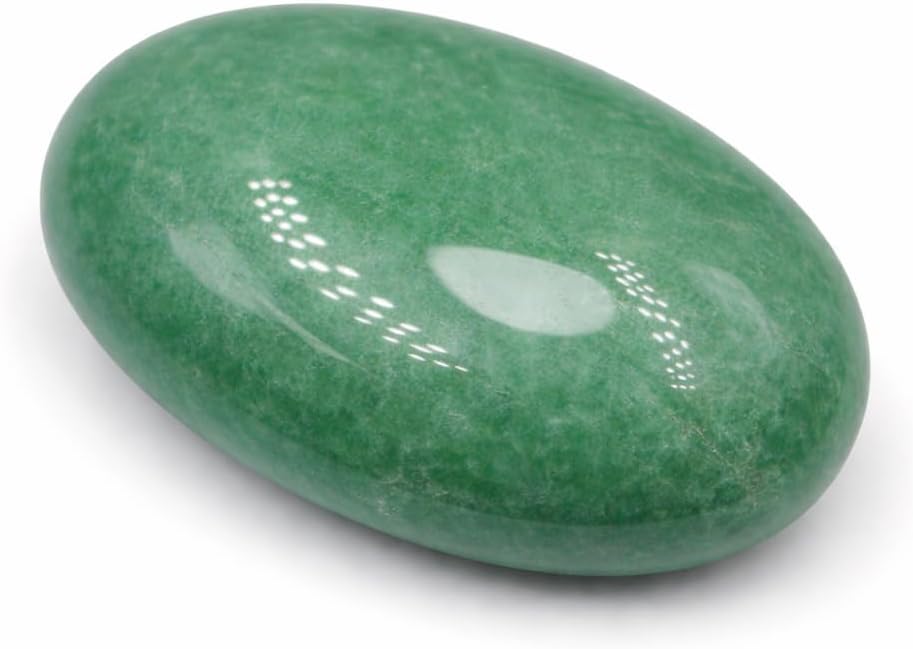 2.4" Green Aventurine Palm Stone for Anxiety Relief, Healing Crystal for Meditation & Stress Relief, Polished Pocket Stone with Gift Box
