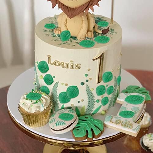 92pcs Edible Leaves Edible Green Cake Cupcake Toppers Edible Wafer Paper Leaf Cake Decoration for Hawaii Aloha Summer Theme Wedding Birthday Baby Shower Party