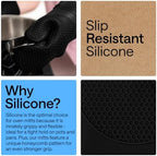 GORILLA GRIP BPA-Free Soft Silicone Oven Mitts, 550F Heat Resistant Waterproof Cooking Safety Gloves, Thick Cotton Lining, Flexible Gripping for BBQ Grilling, Kitchen Potholders Set, 12.5x8.3, Black