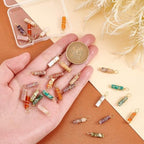 PH PandaHall 30pcs 15 Colors Natural Stone Pendants 20x4mm Colorful Crystal Stone Charms Pointed Quartz Gemstone Pendants Copper Wire Wrap Charms for Necklaces Earrings DIY Crafts Jewelry Making