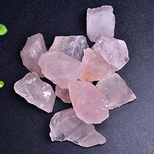 Rose Quartz Raw Crystals, Large 1.25-2.0" Healing Crystals Natural Rough Stones Crystal for Tumbling, Cabbing, Fountain Rocks, Decoration, Polishing, Wire Wrapping, Wicca & Reiki