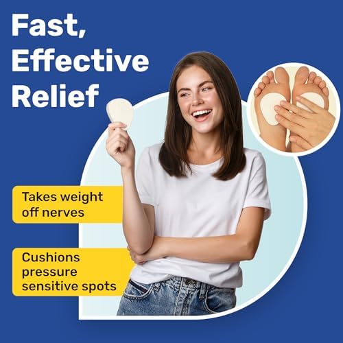 12-Pack Metatarsal Foot Pads for Pain Relief - 1/4” Thick, Ball of Foot Cushions for Women and Men, Forefoot and Sole Support, Metatarsalgia Mortons Neuroma. Metatarsal Pads Ball of Foot Cushions.