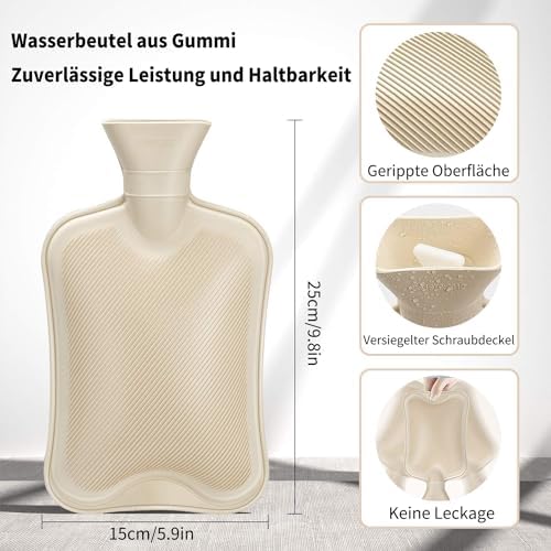 Multifunctional hot Water Bag Belt 1.5L Large hot Water Bag, Extended 130cm Heating Belt Relieve Fatigue and Pain,Suitable for hot and Cold compresses on Legs, Waist, Neck and Back
