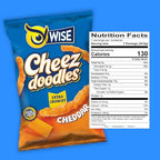 Wise Snacks Cheez Doodles Baked Puffs, Real Cheddar Cheese Extra Crunchy, Individual Snack Size Bags, School and Halloween Snacks for Kids, Gluten Free, 0g Trans Fat, No Preservatives, 0.875 Ounce (42 Count)