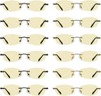 Eyekepper 12 Pack Blue Light Blocking Reading Glasses Yellow Tinted Computer Readers Women Rimless +2.00