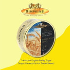 Simpkins Travel Sweets Barley Sugar Drops - English Candy from England - All Natural and Old Fashioned Candy Stocking Stuffers - Barley Sugar Candy British Hard Candy in a Tin Travel Pack (7 oz)