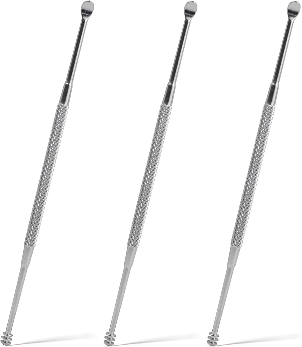 3PCS Stainless Steel Earwax Remover Spoon, Ear Pick Scraper Cleaner Tool