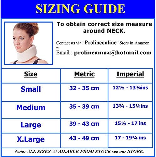 Prolineonline Cervical Collar, Unisex Soft Foam for Comfort and Support, Medium,