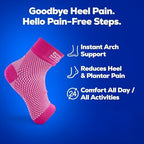 SB SOX Plantar Fasciitis Compression Socks – Arch Support Sleeve for Heel Pain Relief, Achilles Tendonitis & Foot Pain – Toeless Ankle Compression, All-Day Comfort (Pink, Medium)