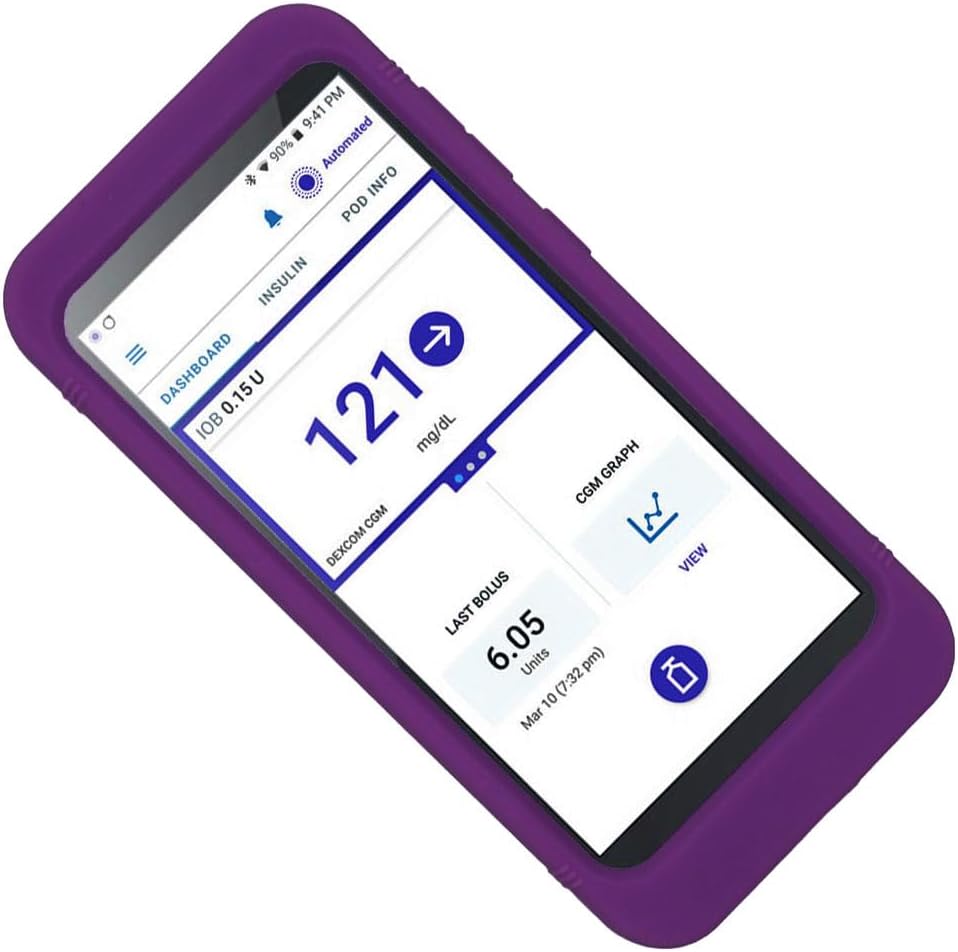 Silicone Case for Omnipod 5 Receiver (Continuous Glucose Monitoring) (Purple)